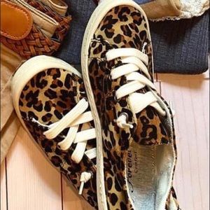 Leopard slip on sneakers